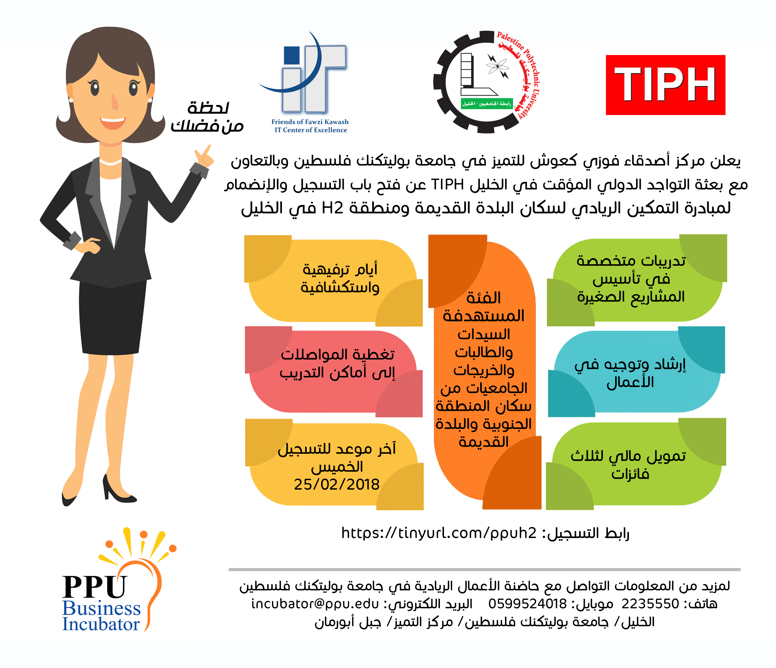 دعوة للإنضمام لمبادرة التمكين الريادي لسكان البلدة القديمة ومنطقة H2 في مدينة الخليل 