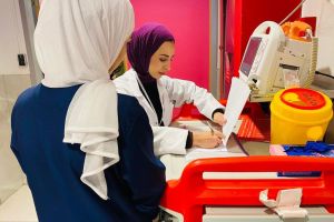 خلال التدريب السريري للطلبة في مستشفى الجمعية العربية للتأهيل