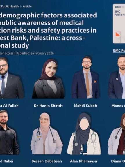 Palestine Polytechnic University (PPU) - طلبة  تخصص الطب البشري في جامعة بوليتكنك فلسطين يحققون إنجازًا علميًا بنشر دراسة في مجلة عالمية مرموقة (Q1)
